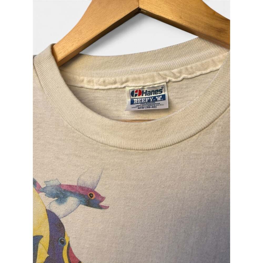 Vintage 90s Natural Wonders Ocean Dreams Tropical Fish Watercolor T-Shirt USA M - Picture 3 of 3